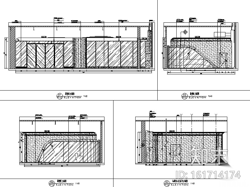 金融中心售楼空间设计施工图（附效果图+报价表）cad施工图下载【ID:161714174】