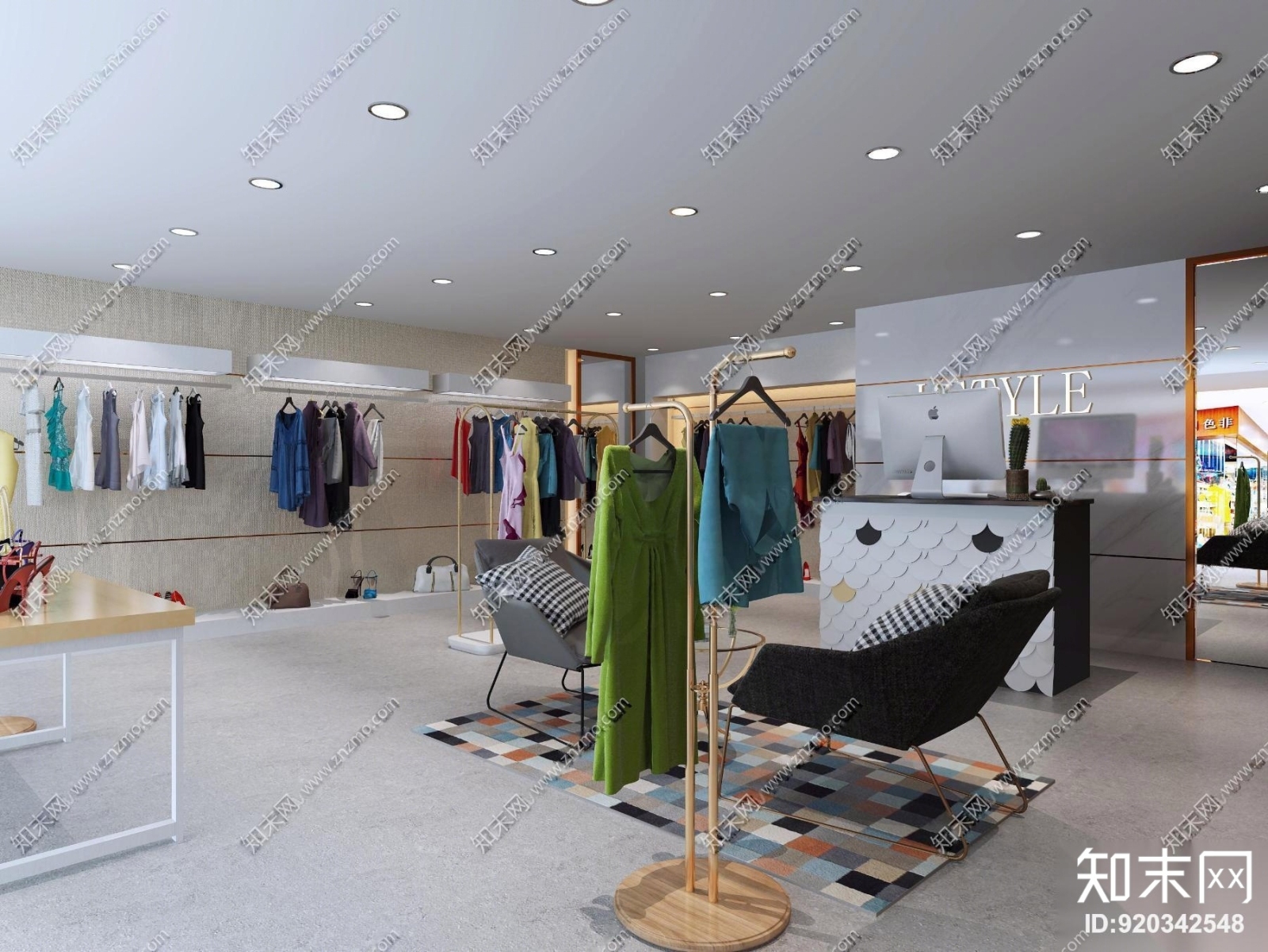 现代女性服装店3D模型下载【ID:920342548】