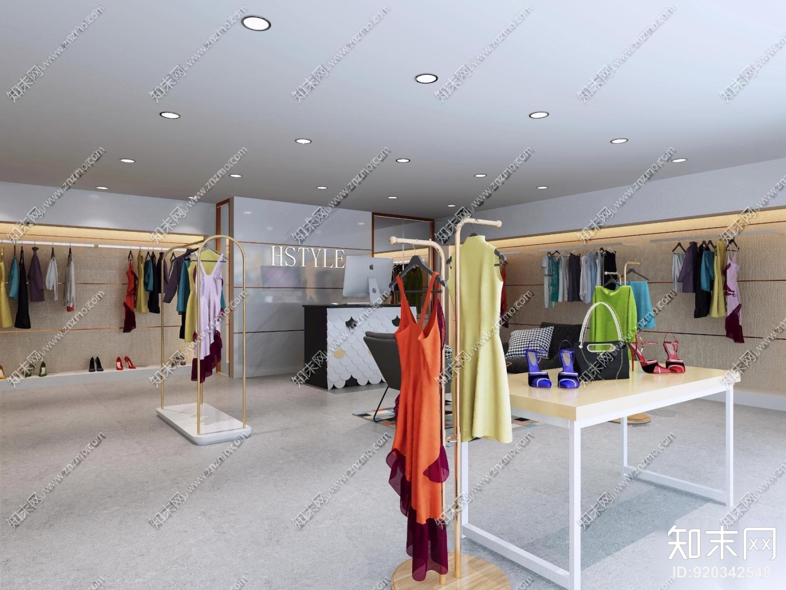 现代女性服装店3D模型下载【ID:920342548】