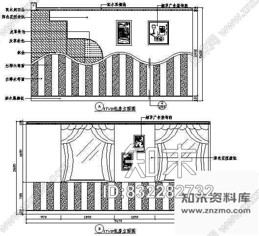 图块/节点KTV包房立面图6cad施工图下载【ID:832282732】