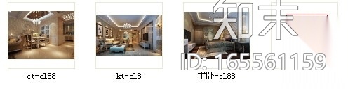 [江西]奢华欧式风格两室一厅家居CAD施工图（含效果图）施工图下载【ID:165561159】