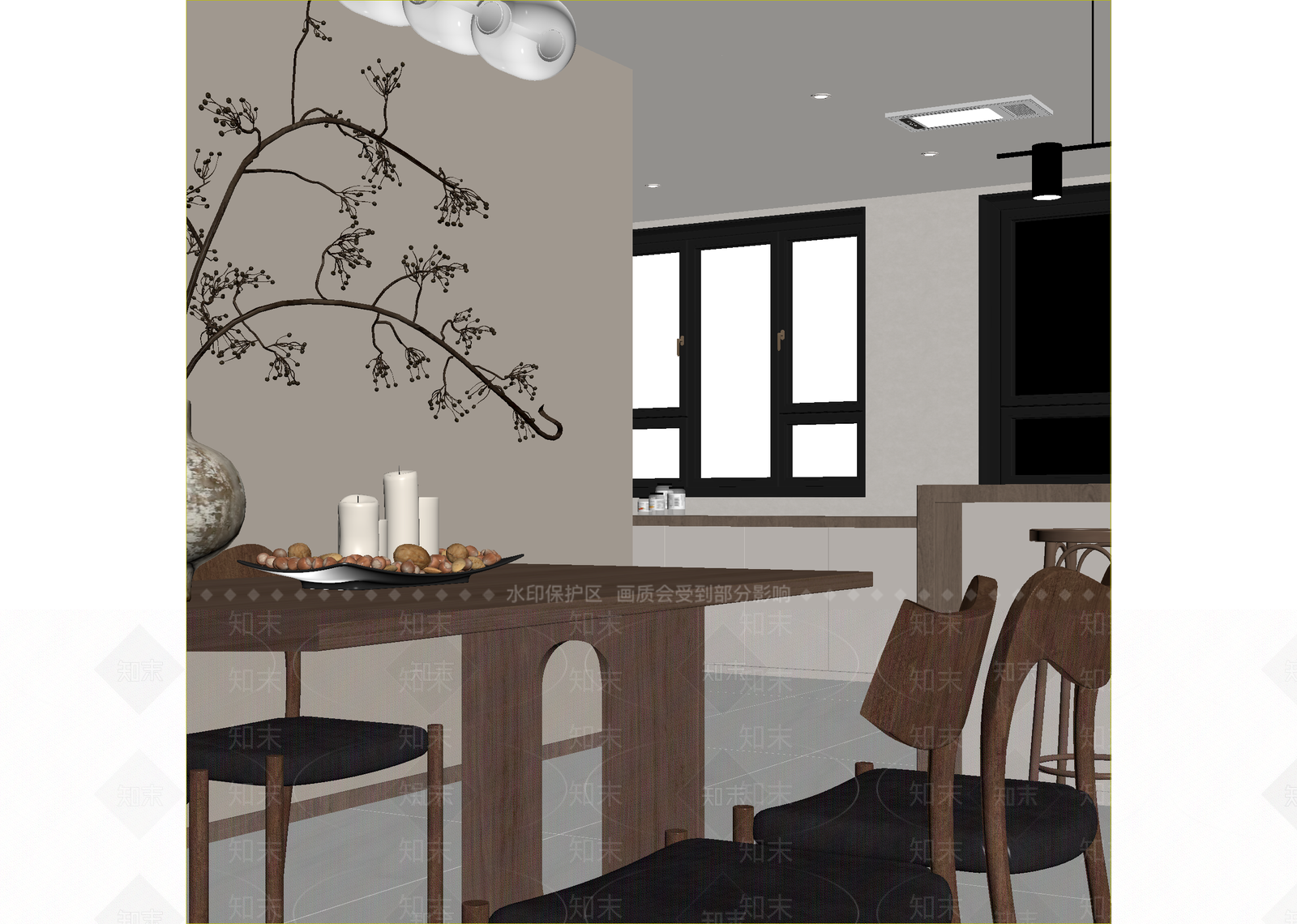 新中式家居餐厅3D模型下载【ID:1214709288】