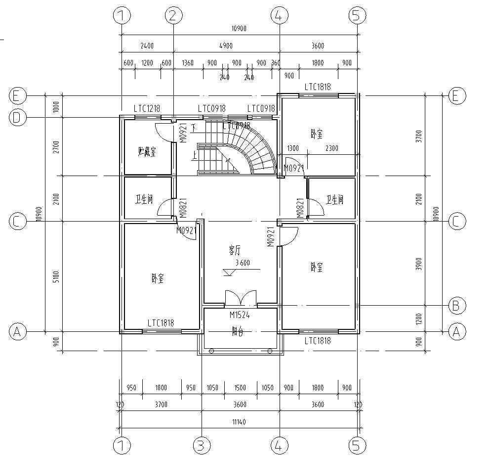 砖混结构3层新农村独栋别墅自建房建筑施工图下载【ID:149891138】