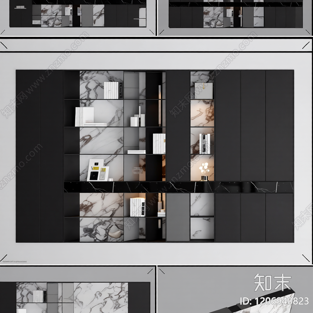 大理石电视墙组合3D模型下载【ID:1206940823】