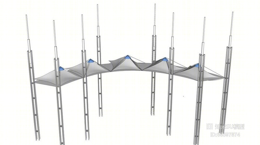 张拉膜SU模型下载【ID:66597874】