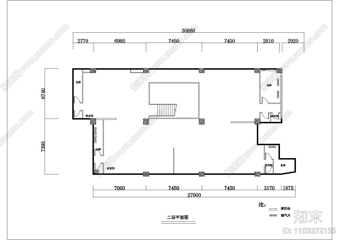某品牌运动鞋专卖店装修设计cad施工图cad施工图下载【ID:1103272155】