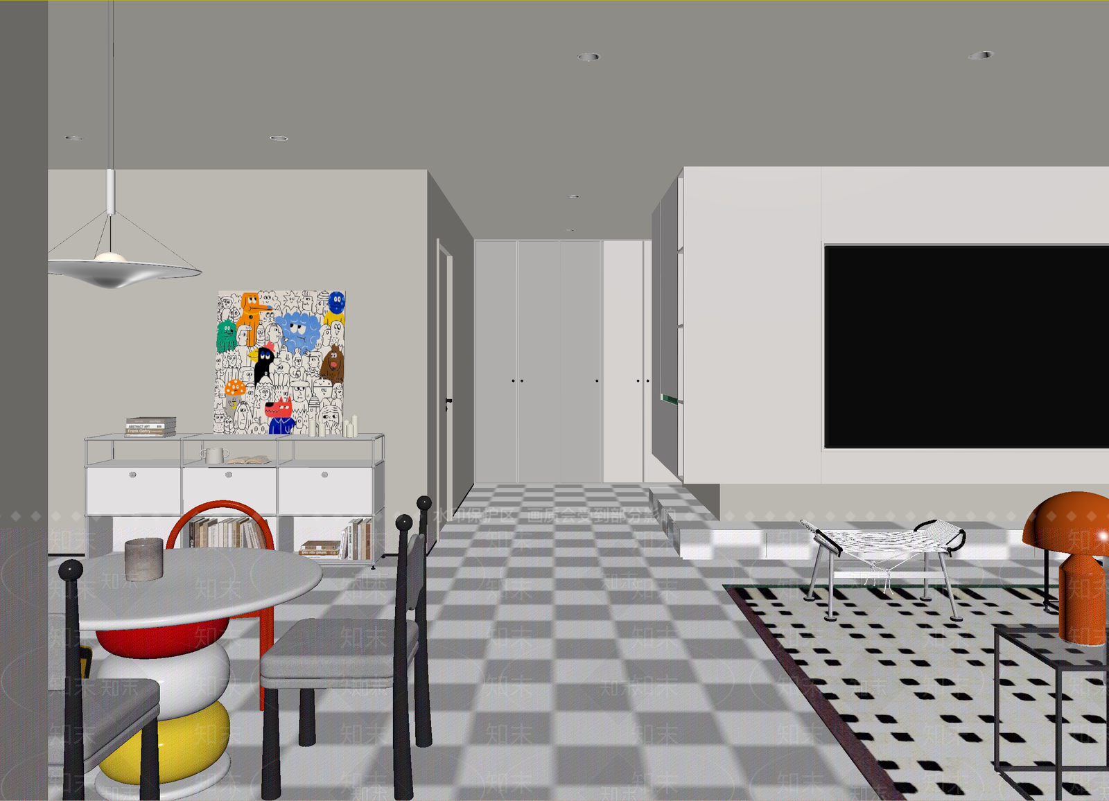 现代客餐厅3D模型下载【ID:1215086760】