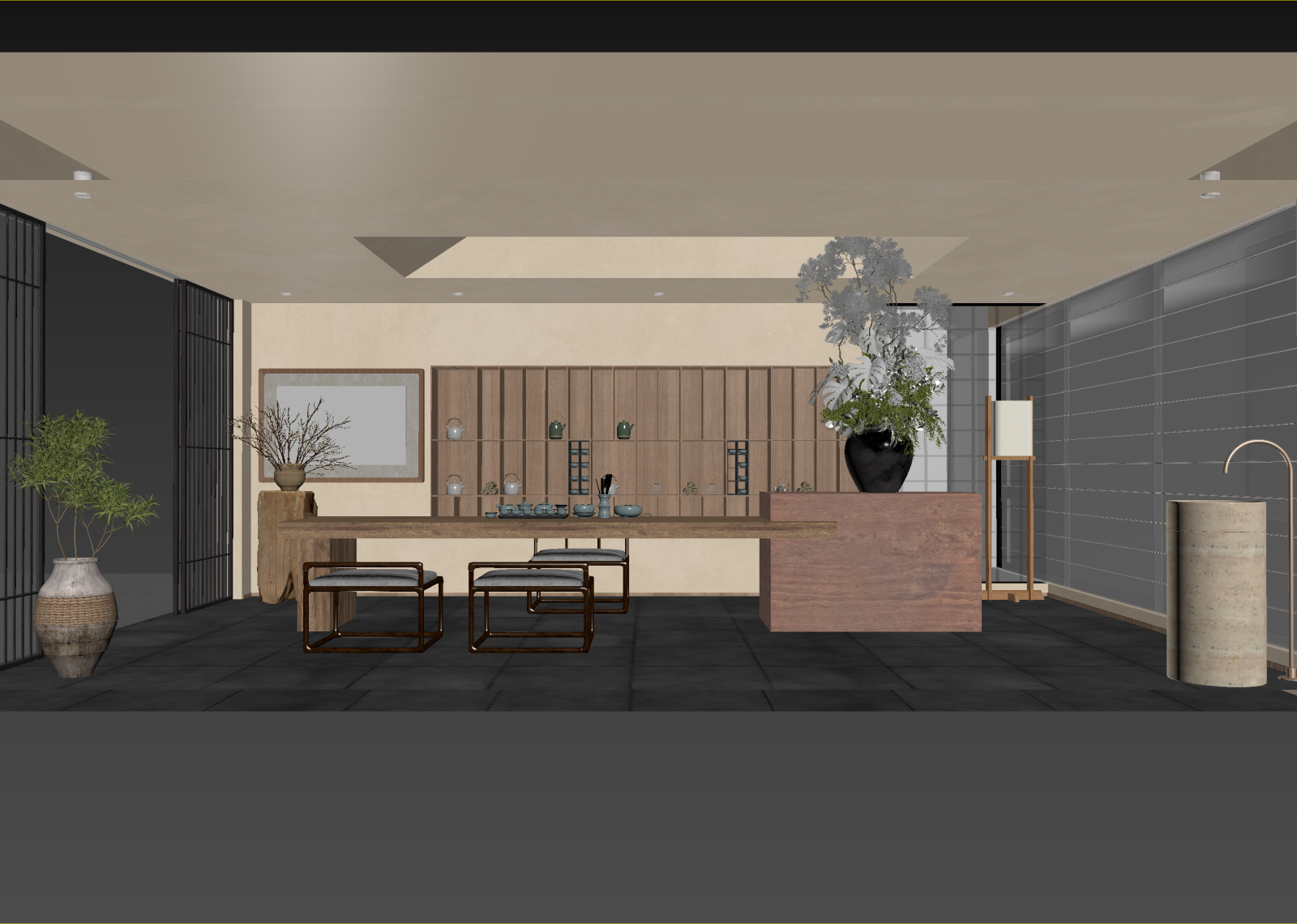 现代茶馆3D模型下载【ID:1214363559】