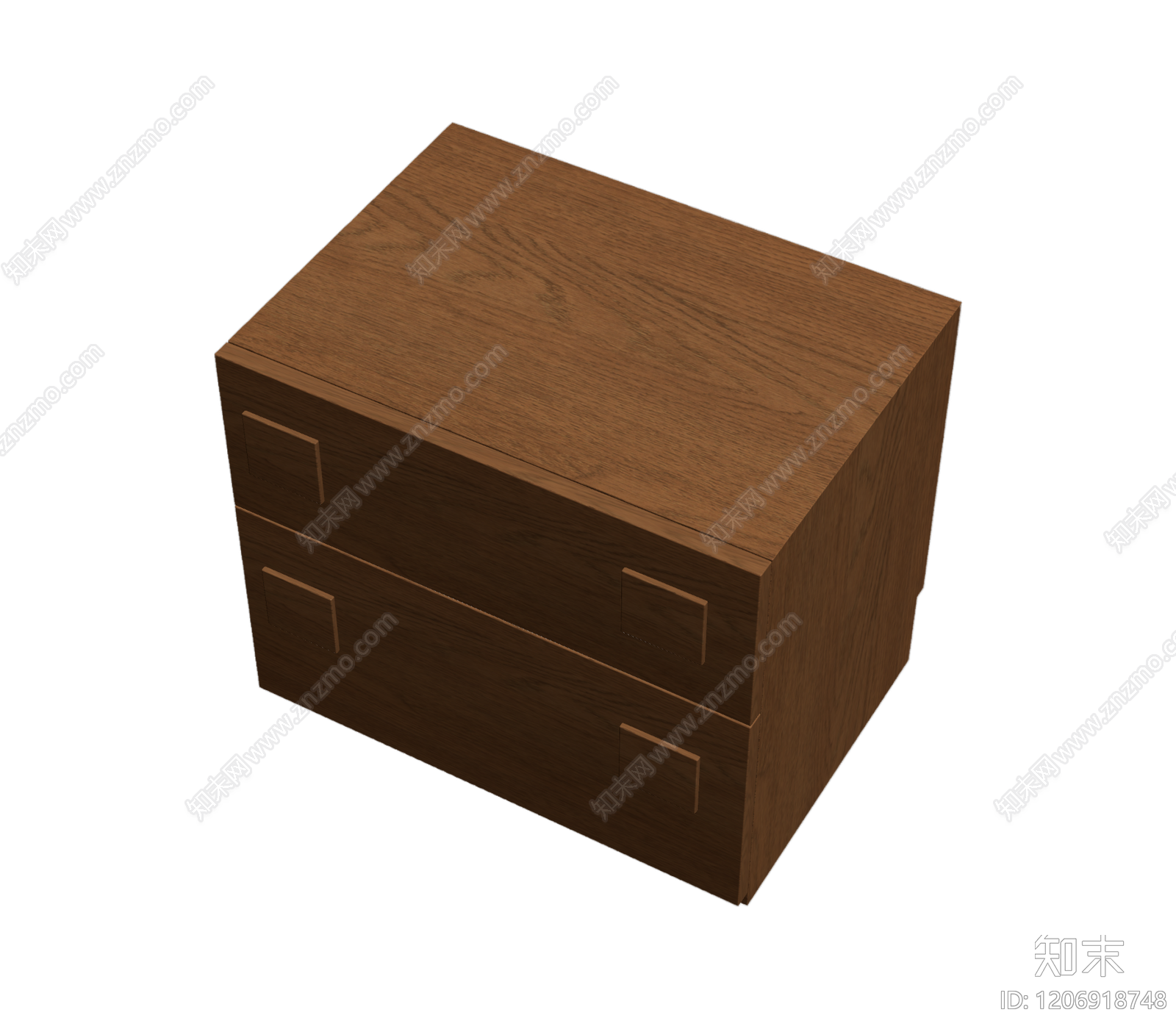 木质双抽屉柜体3D模型下载【ID:1206918748】