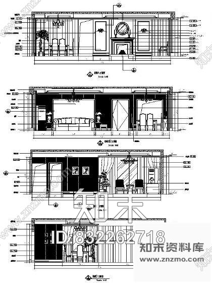 图块/节点简欧客餐厅立面设计图cad施工图下载【ID:832262718】