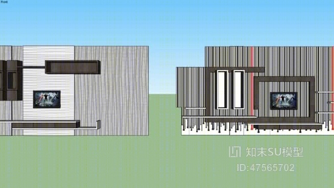 电视墙SU模型下载【ID:919270195】