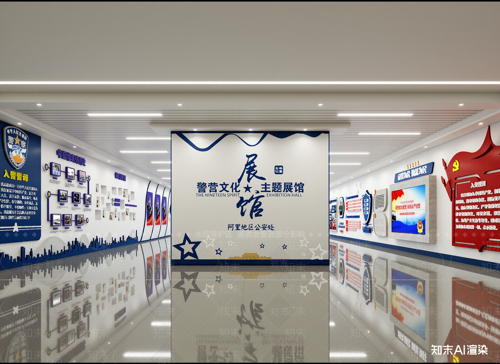现代党建展厅3D模型下载【ID:1215012595】