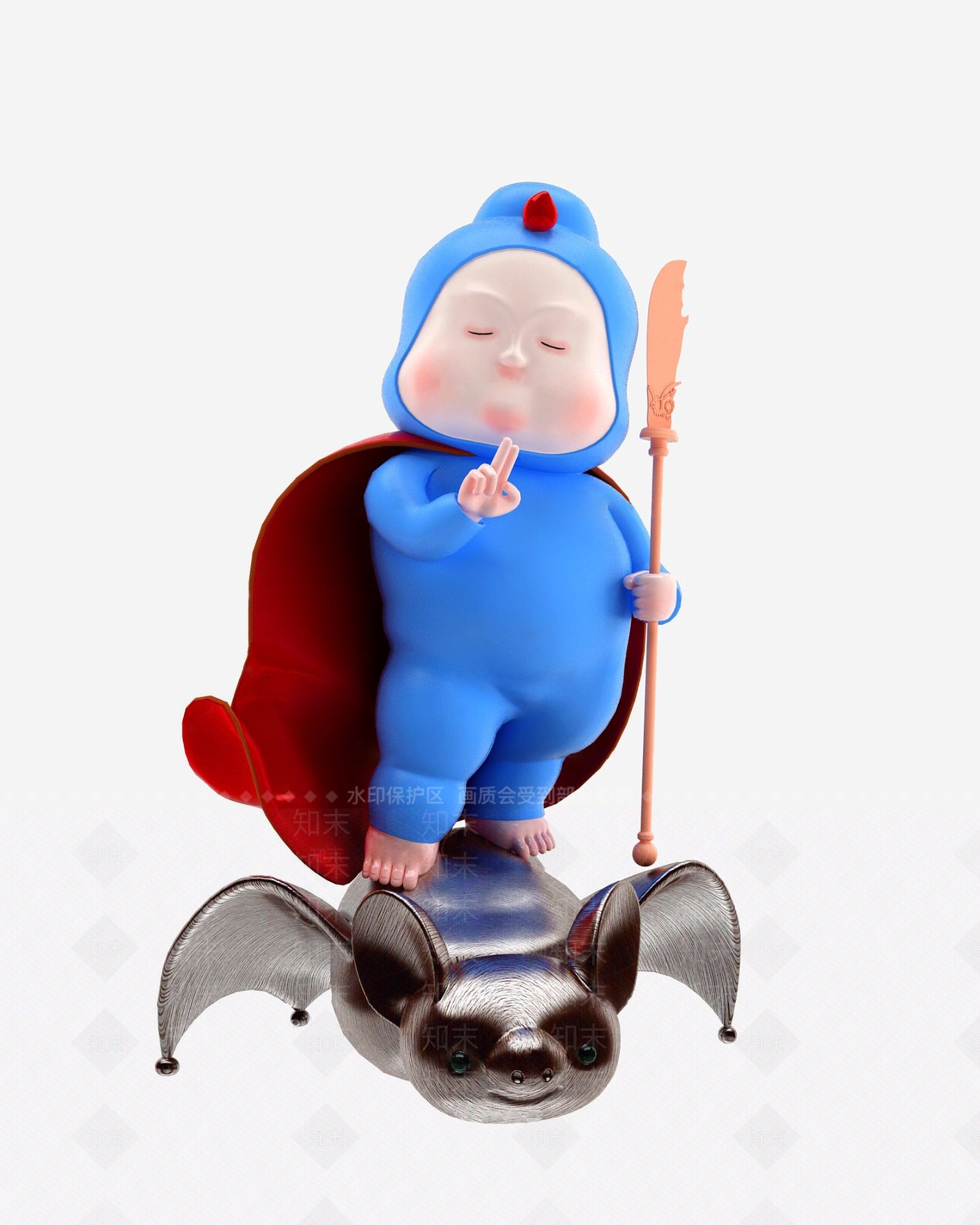 现代卡通人物雕塑3D模型下载【ID:1102598194】