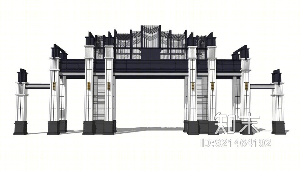 ARTDECO入口大门SU模型下载【ID:921464192】
