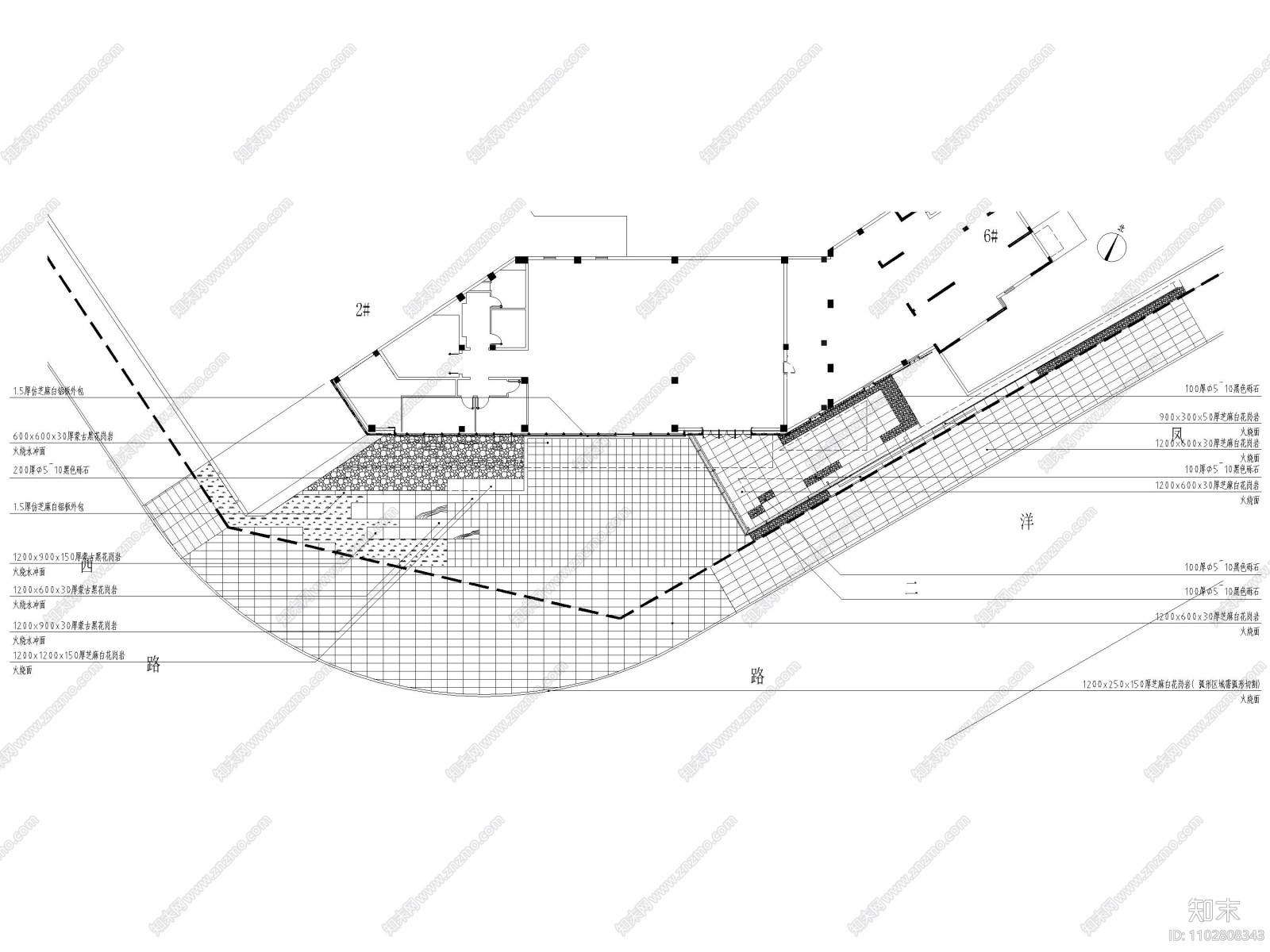 宁波北仑区售楼处周边景观项目CAD施工图cad施工图下载【ID:1102808343】