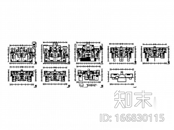 某七层别墅建筑户型图cad施工图下载【ID:166830115】