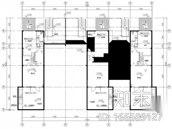 多层别墅空调通风系统设计施工图cad施工图下载【ID:166589127】