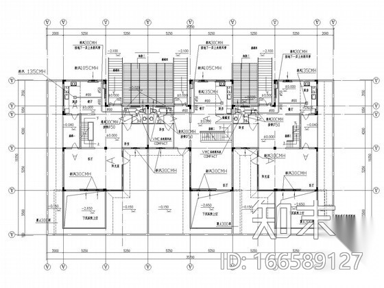 多层别墅空调通风系统设计施工图cad施工图下载【ID:166589127】