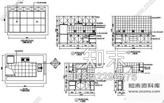 图块/节点厨房室内装修图库cad施工图下载【ID:832292775】