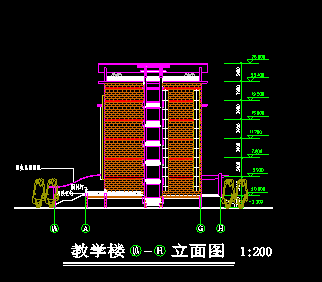 某中学7层教学楼施工图cad施工图下载【ID:166315179】