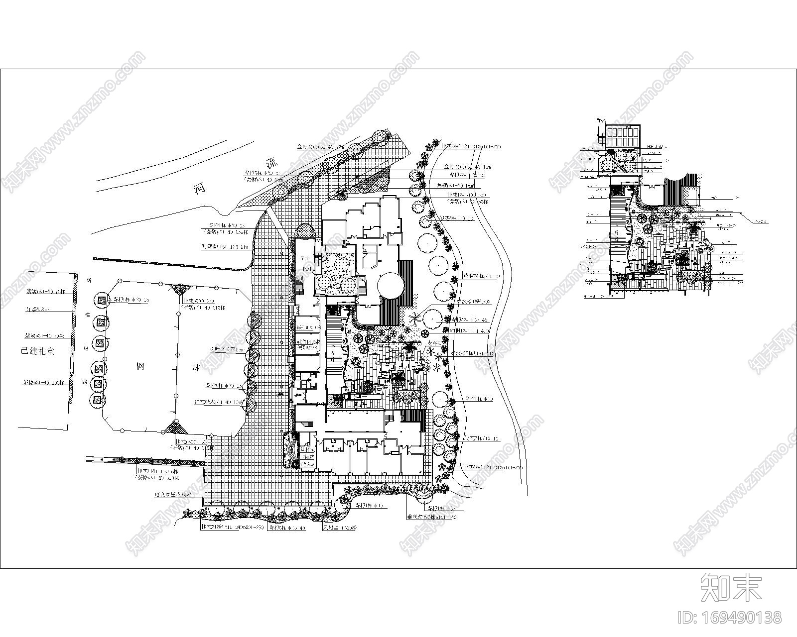 某宾馆内庭院景观设计施工图下载【ID:169490138】