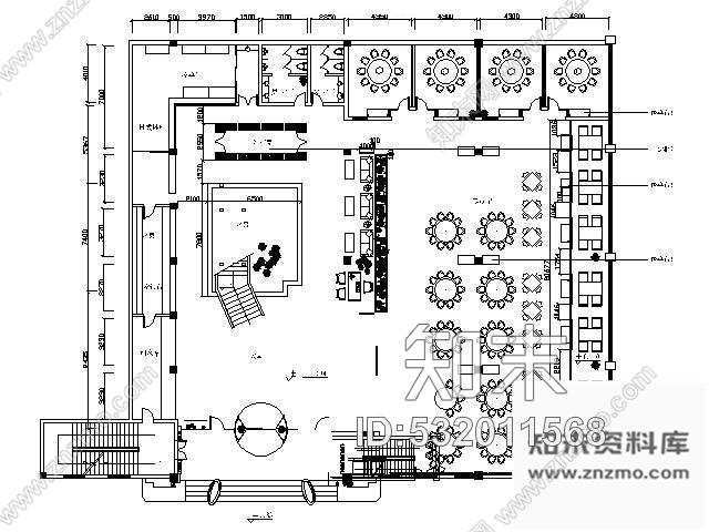 施工图烟台美食会所首层装修图cad施工图下载【ID:532011568】