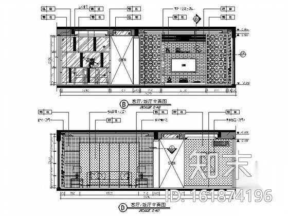 [南通]主题公园中式风格三居室装修图cad施工图下载【ID:161874196】