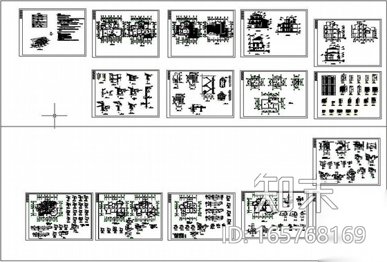 某三层别墅建筑结构全套施工图施工图下载【ID:165768169】