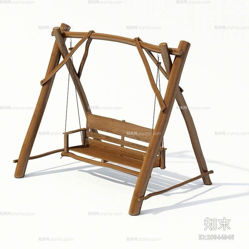 现代棕色木艺休闲椅3D模型下载【ID:20944946】