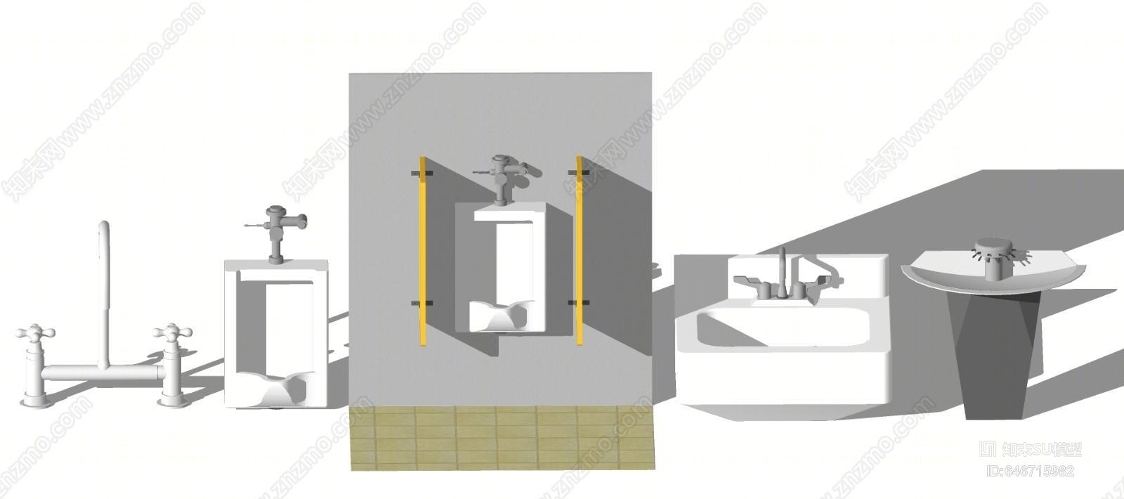 现代卫浴小件组合SU模型下载【ID:646715982】