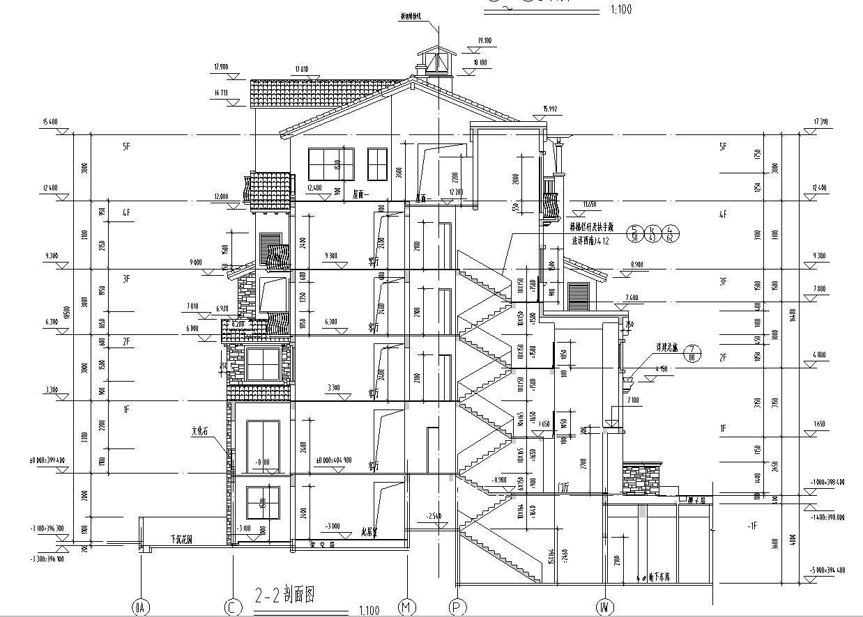 [重庆]多层剪力墙结构联排式别墅建筑施工图(含多栋楼建...施工图下载【ID:149874195】