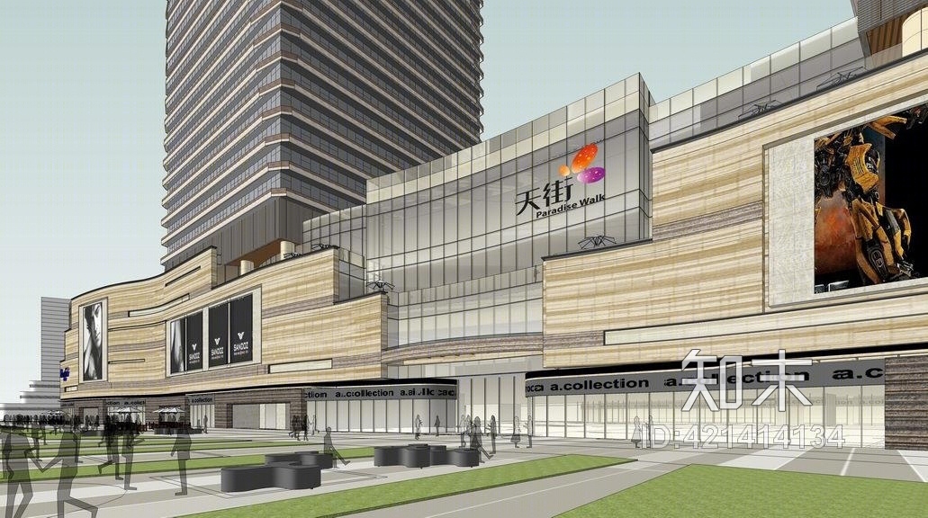 上海龙湖南区商业综合体SU模型下载【ID:421414134】