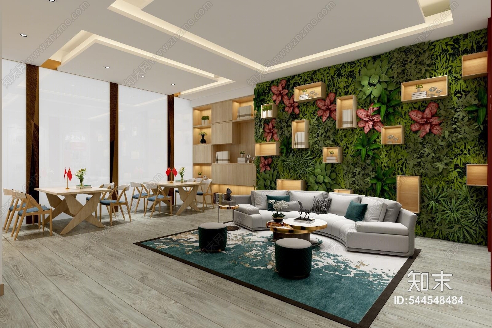 现代展厅3D模型渲染效果图