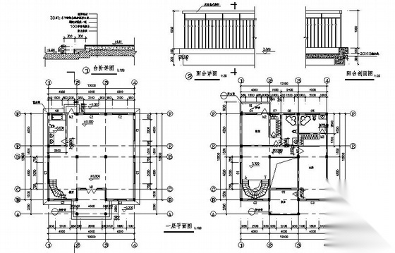 某三层带阁楼小别墅建筑方案图cad施工图下载【ID:149916186】