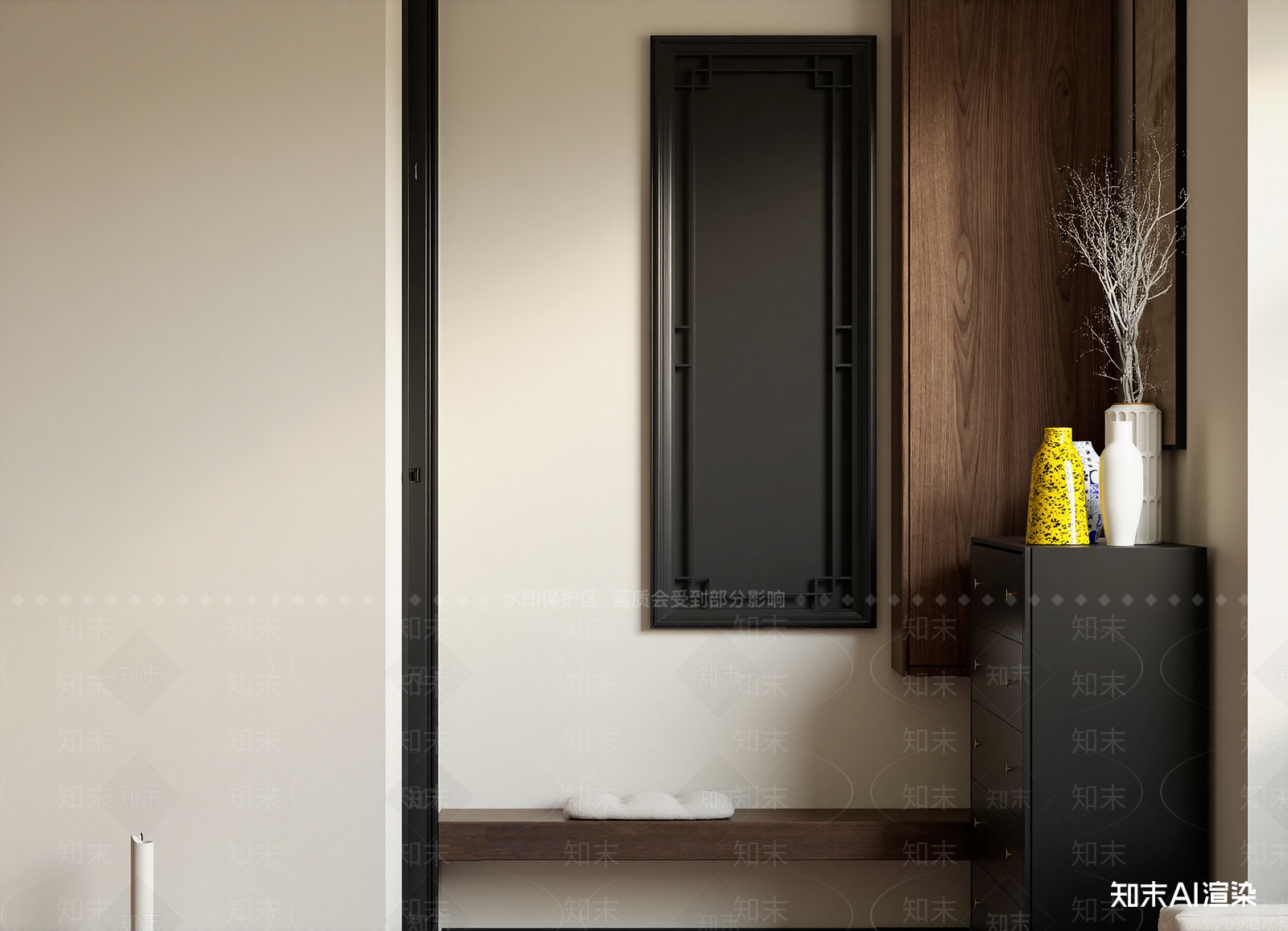 新中式玄关3D模型下载【ID:1214687650】
