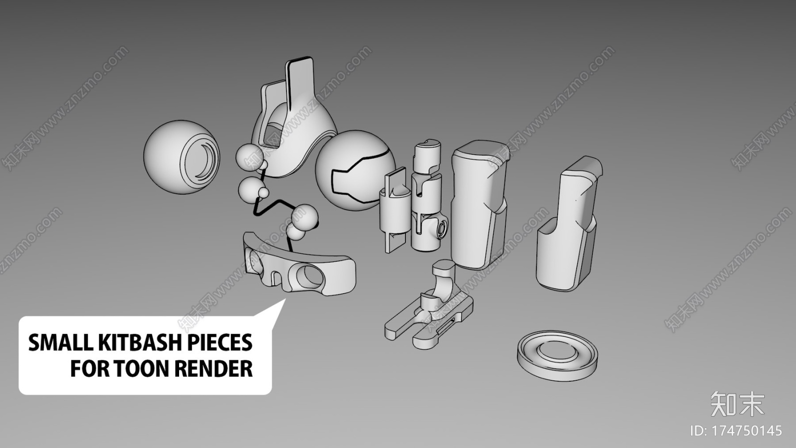 的迷你Kitbash设置为卡通渲染CG模型下载【ID:174750145】