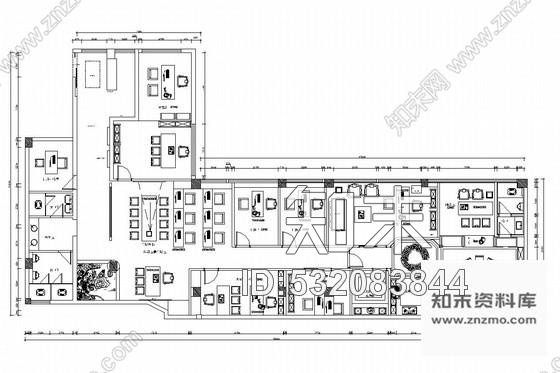 施工图优雅中式风格办公室设计装修图含效果图施工图下载【ID:532083844】