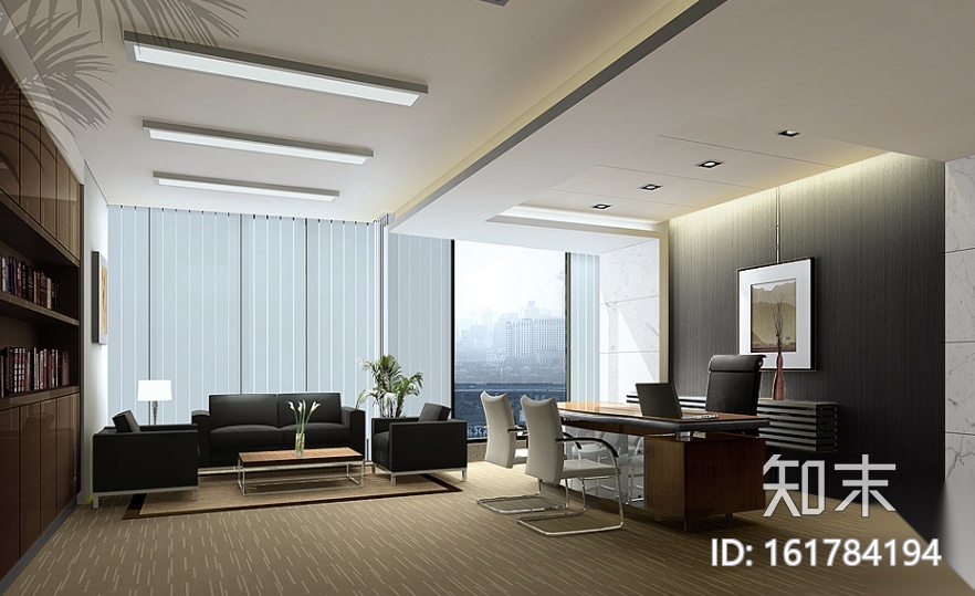 [上海]高级商务办公楼全套施工图（含效果图）cad施工图下载【ID:161784194】