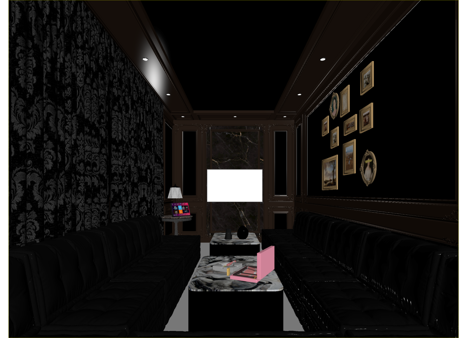 法式包厢3D模型下载【ID:1214388687】