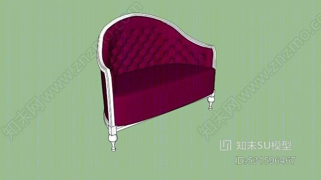 巴洛克式扶手椅SU模型下载【ID:531596467】