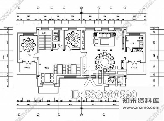 施工图黑龙江高档欧式会所内餐厅空间布局与装饰设计施工图施工图下载【ID:532000590】