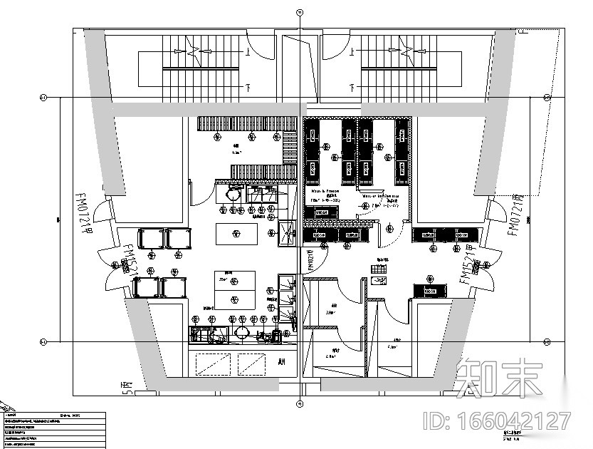 [北京]现代风格华都餐饮空间设计施工图（附效果图）cad施工图下载【ID:166042127】