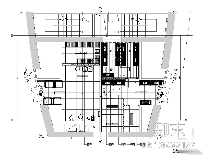 [北京]现代风格华都餐饮空间设计施工图（附效果图）cad施工图下载【ID:166042127】