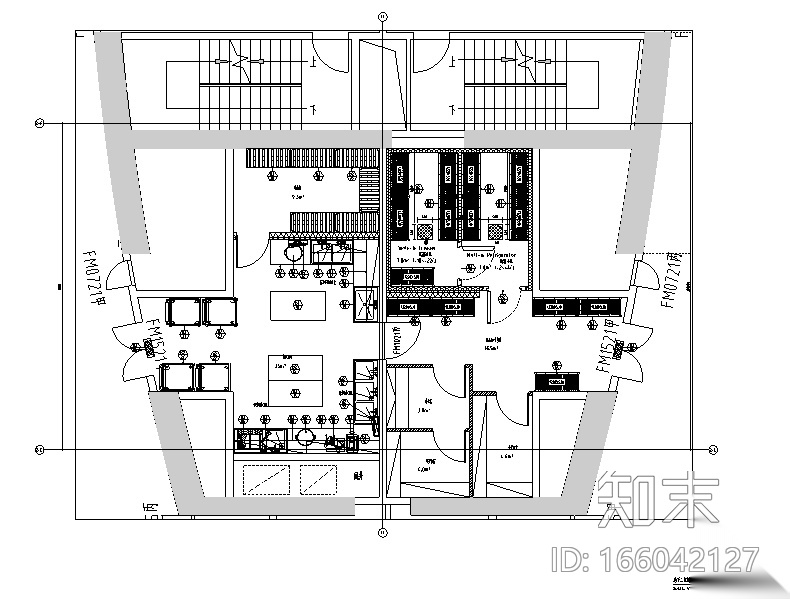 [北京]现代风格华都餐饮空间设计施工图（附效果图）cad施工图下载【ID:166042127】