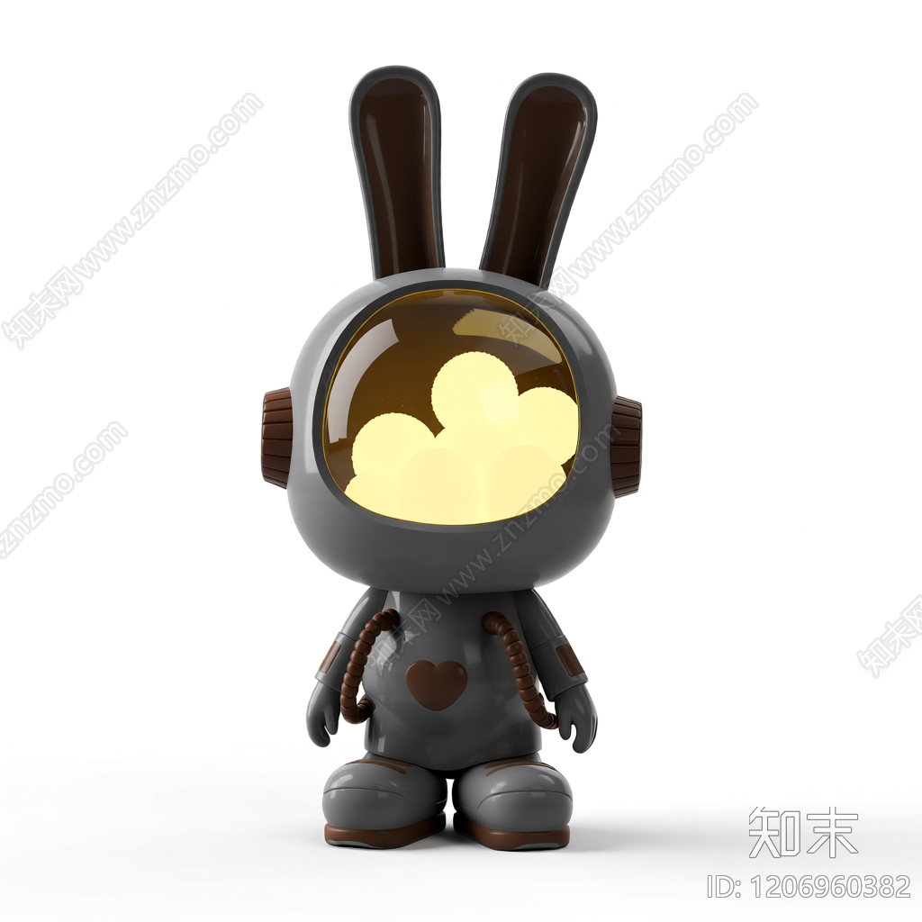 机器人兔子雕塑3D模型下载【ID:1206960382】