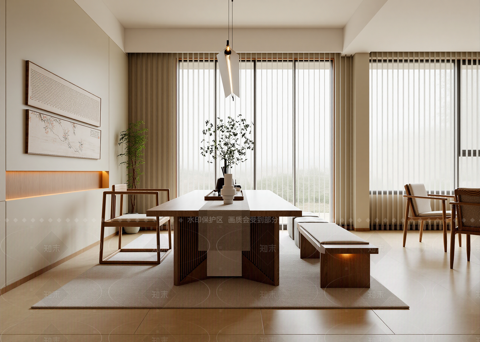 日式家居餐厅3D模型下载【ID:1214572868】