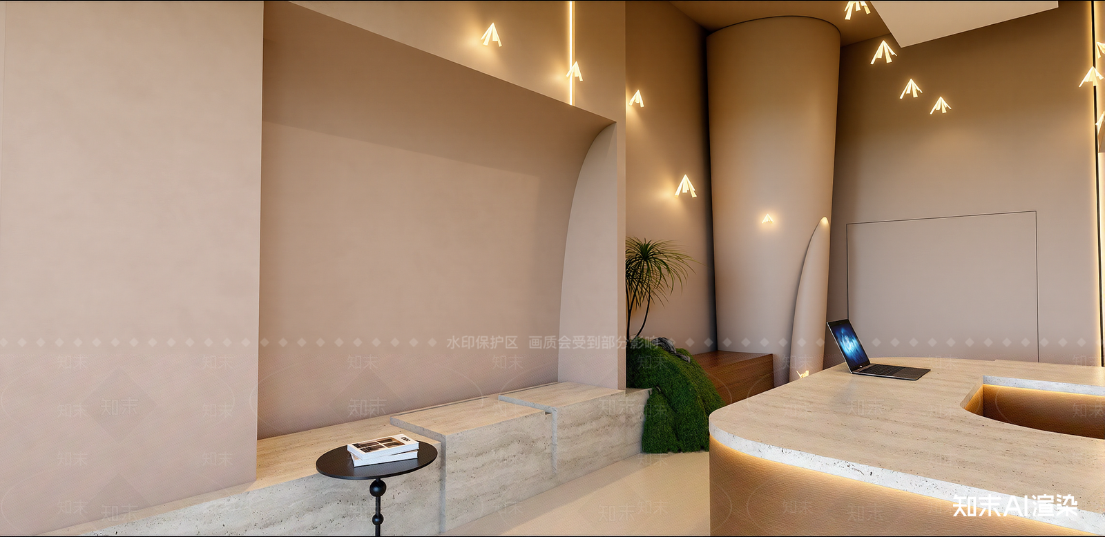 侘寂酒店大堂SU模型下载【ID:1216017704】
