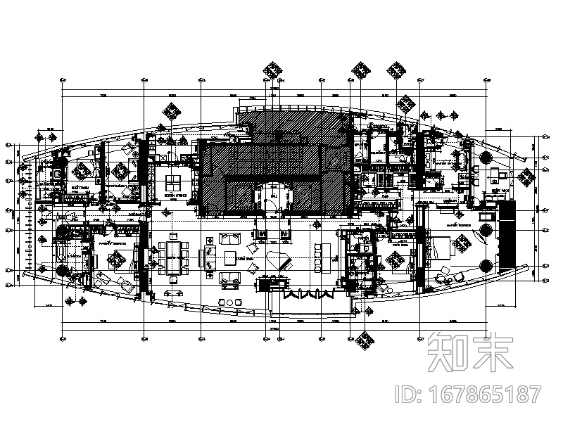 [上海]大户型样板房设计CAD施工图（含效果图）施工图下载【ID:167865187】