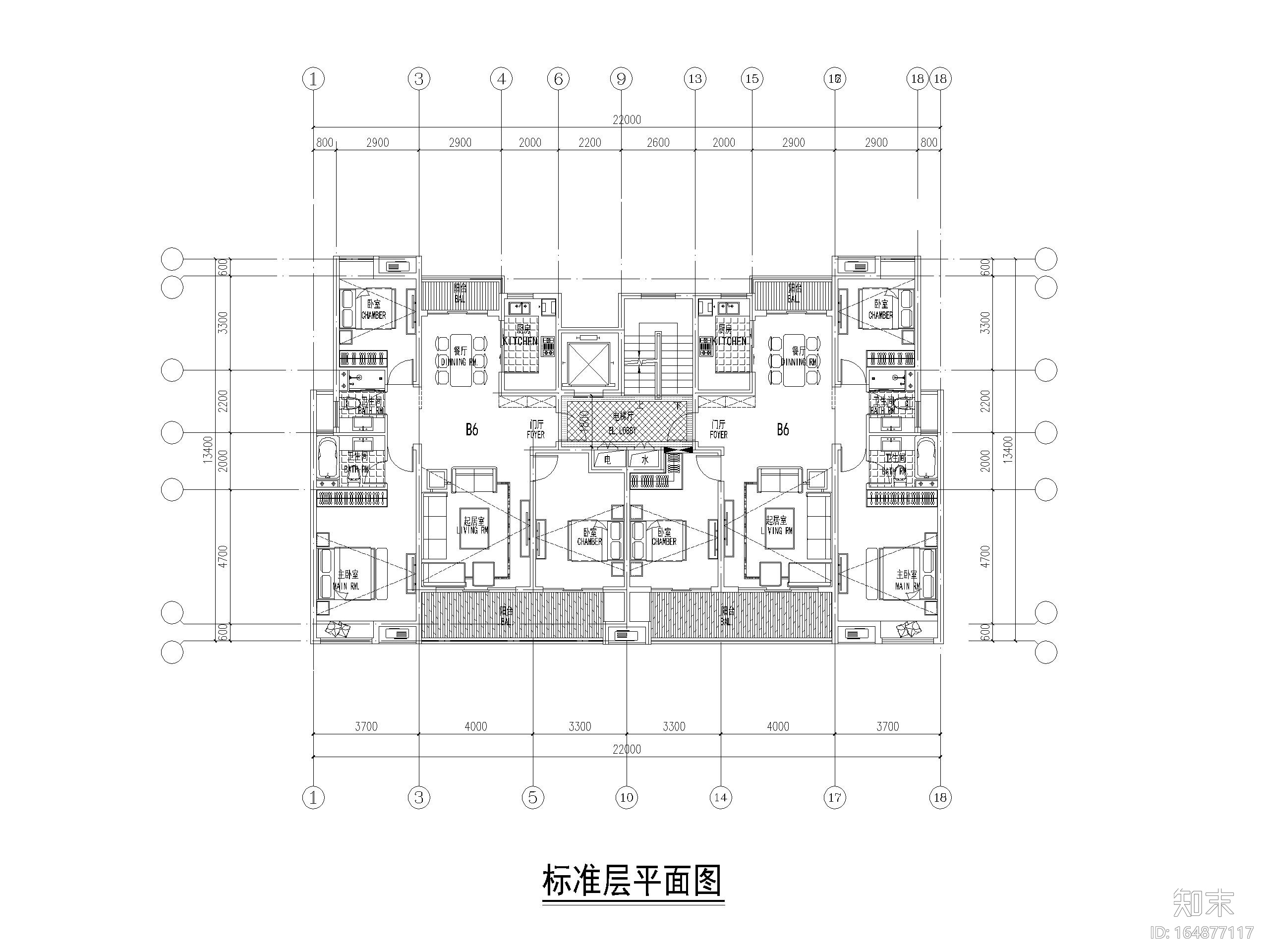 34套小高层住宅三室户户型图设计(8~15层)施工图下载【ID:164877117】