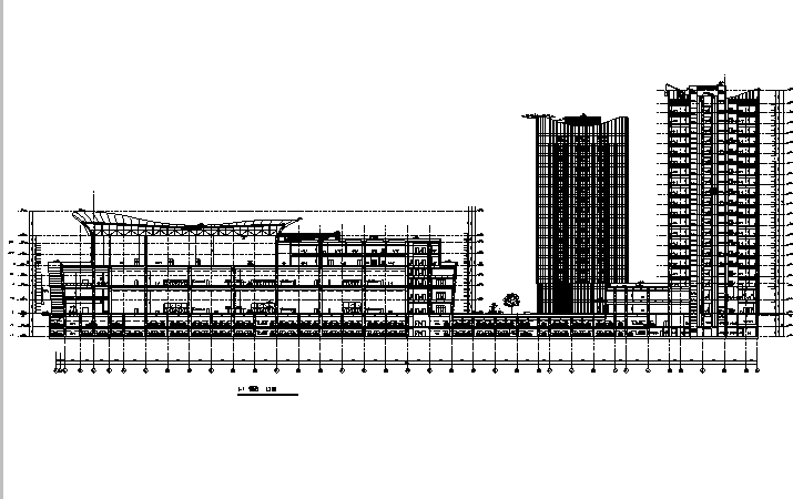 [上海]高层框架剪力墙结构商业办公综合楼建筑施工图cad施工图下载【ID:149954161】